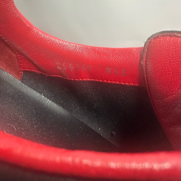 Gucci Black/Red Leather and Mesh Vintage Tennis Sneakers - Picture 9 of 9
